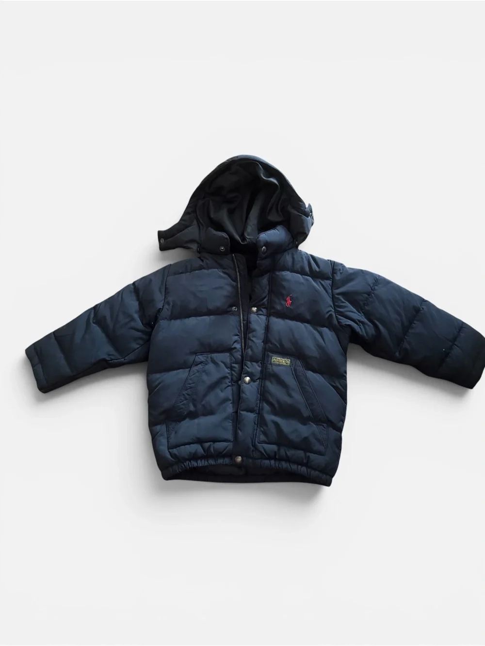 Polo Ralph Lauren Boy's Navy Blue Detachable Hood Down Puffer Coat Size 4T